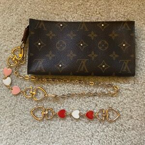 Louis Vuitton Monogram Wallet with Heart Chain